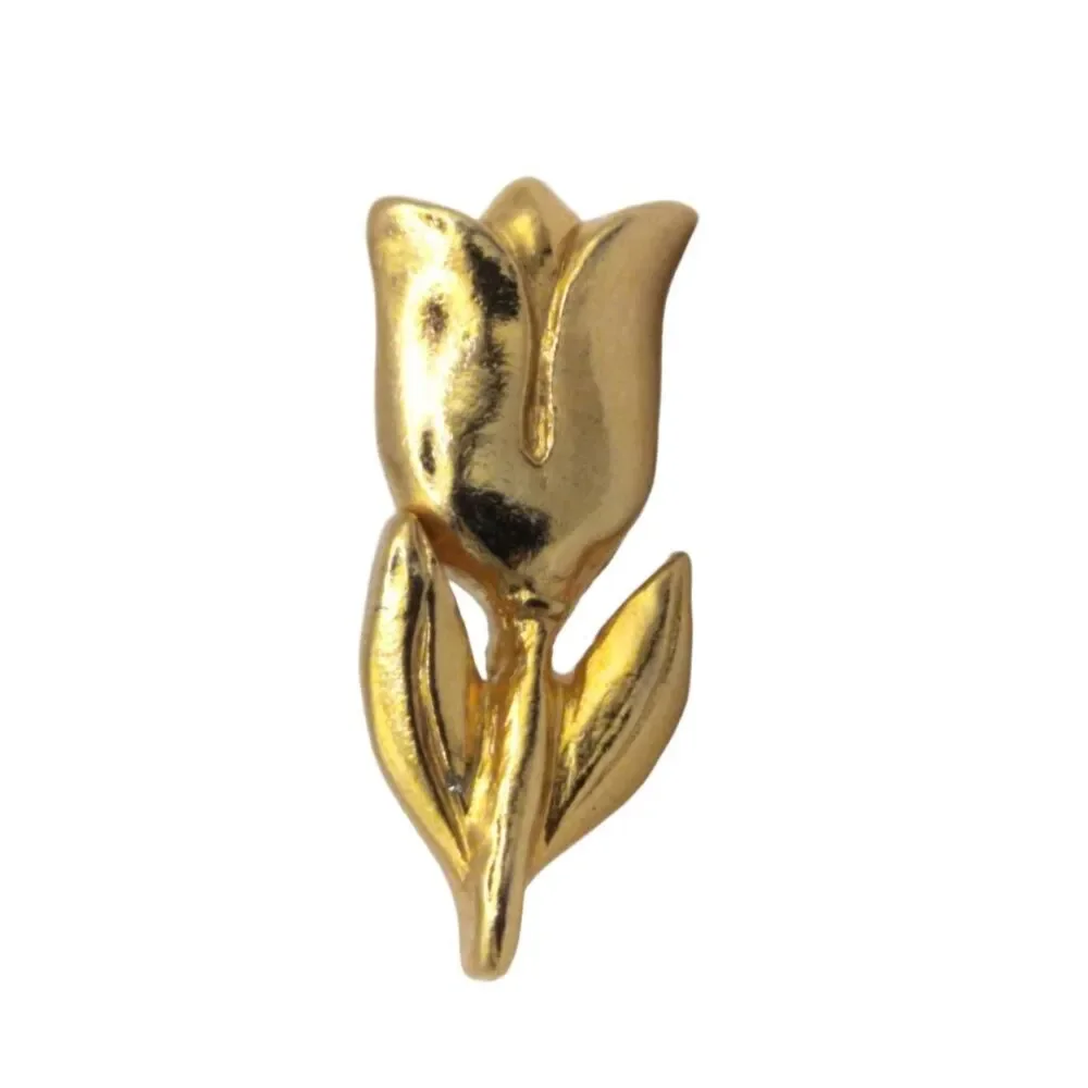 Vintage Gold Tone Tulip Flower Lapel Pin Floral Collectible Brooch